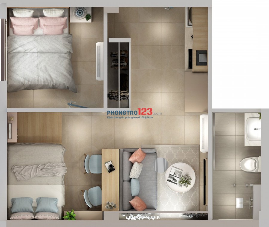 căn hộ mini cao cấp 35m2 đầy đủ tiện nghi có phòng ngủ riêng, phòng khách, bếp, liền kề khu đô thị Phú Mỹ Hưng, quận 7