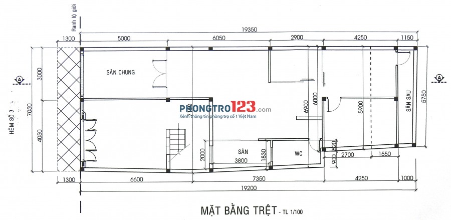 Cho thuê mặt bằng mặt tiền hẻm lớn Quận 10 - 16 triệu - 90m2