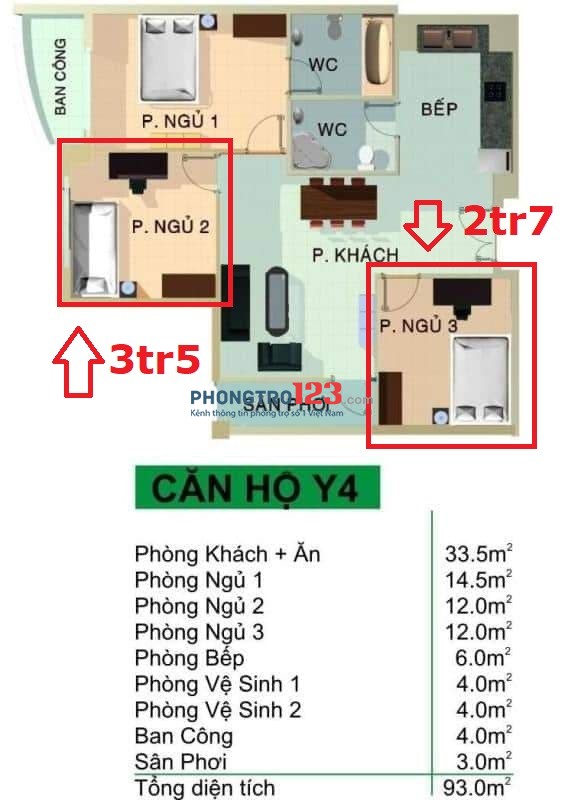 [CÓ THỂ Ở NGAY] Mình còn 02 phòng trống trong chung cư 3 phòng ngủ tại chung cư Phú Thạnh, đường Nguyễn Sơn Tân Phú