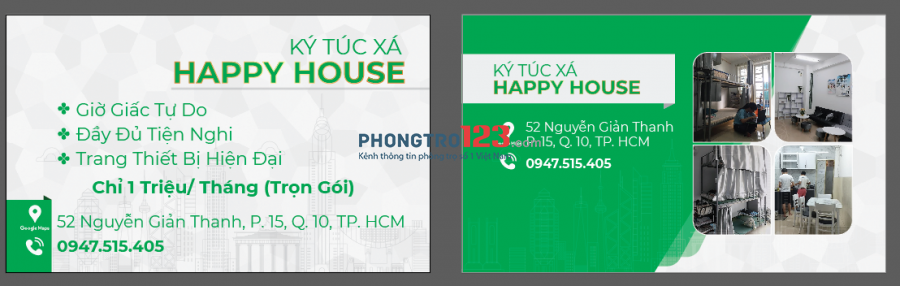 KÝ TÚC XÁ_ Happy house quận 10_giá rẻ