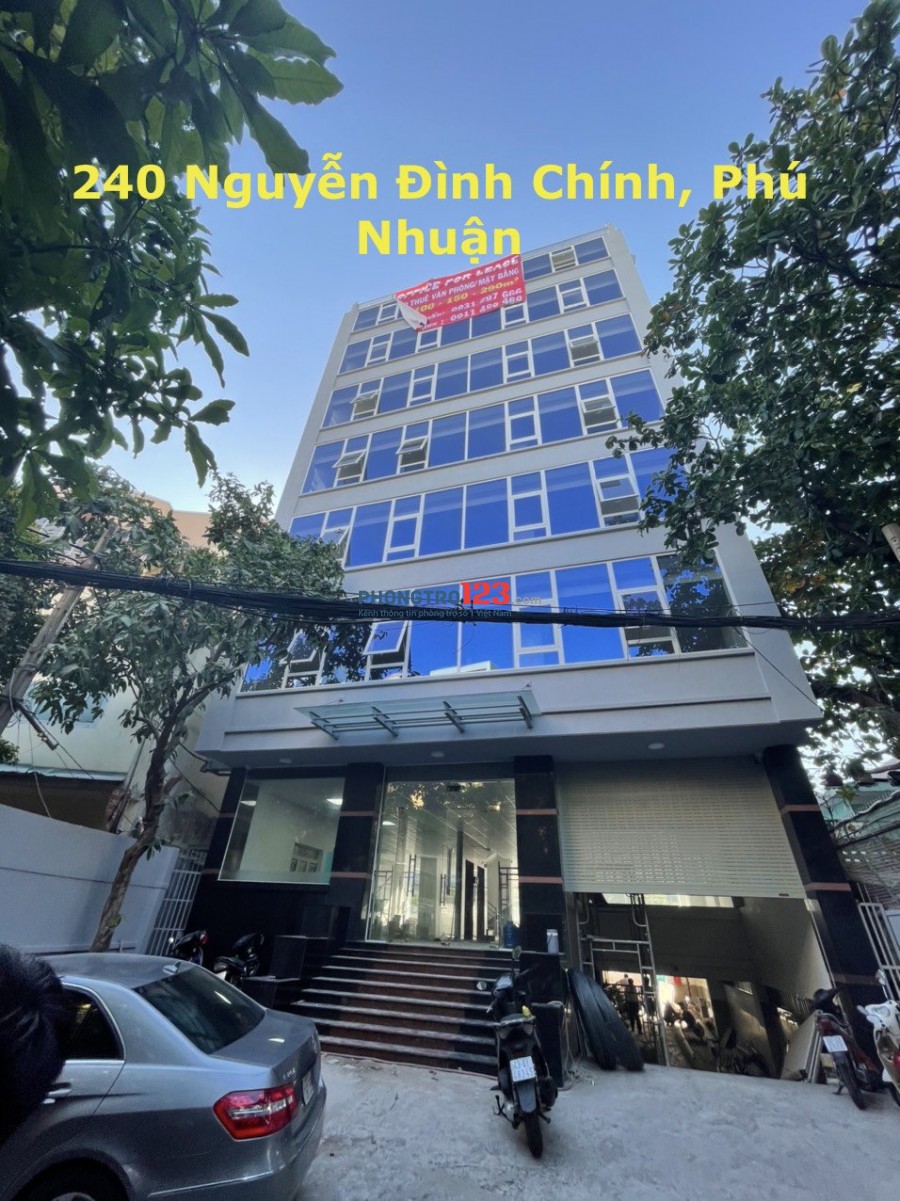 Chính chủ cho thuê VP tòa nhà mới xây mặt tiền 240 Nguyễn Đình Chính Q Phú Nhuận