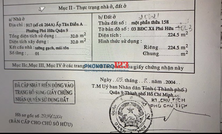 Cho thuê nhà NC 6x24 mặt tiền 917 Nguyễn Duy Trinh P Phú Hữu Q9 giá 20tr/th