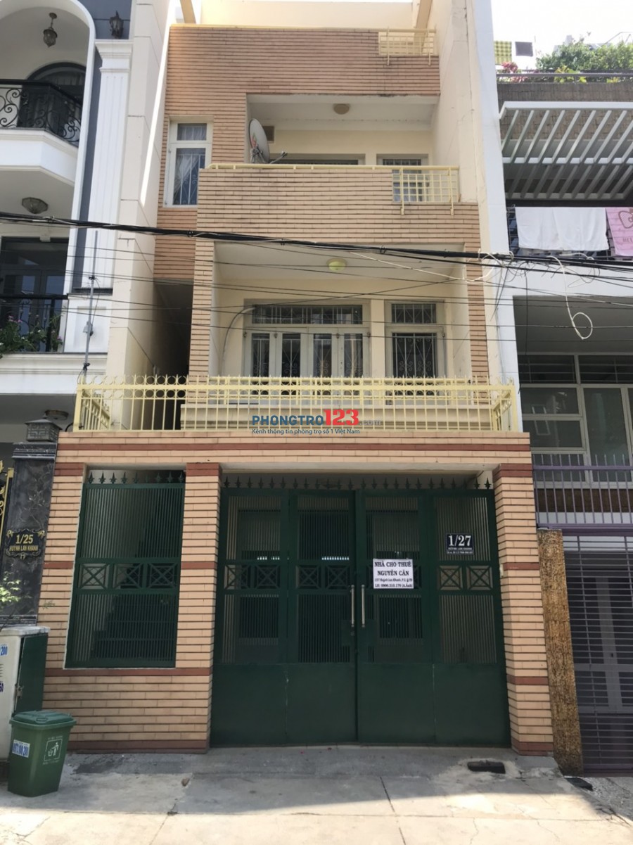Chính chủ cho thuê nhà 5x20 1 trệt 3 lầu tại 1/27 Huỳnh Lan Khanh P2 Q Tân Bình