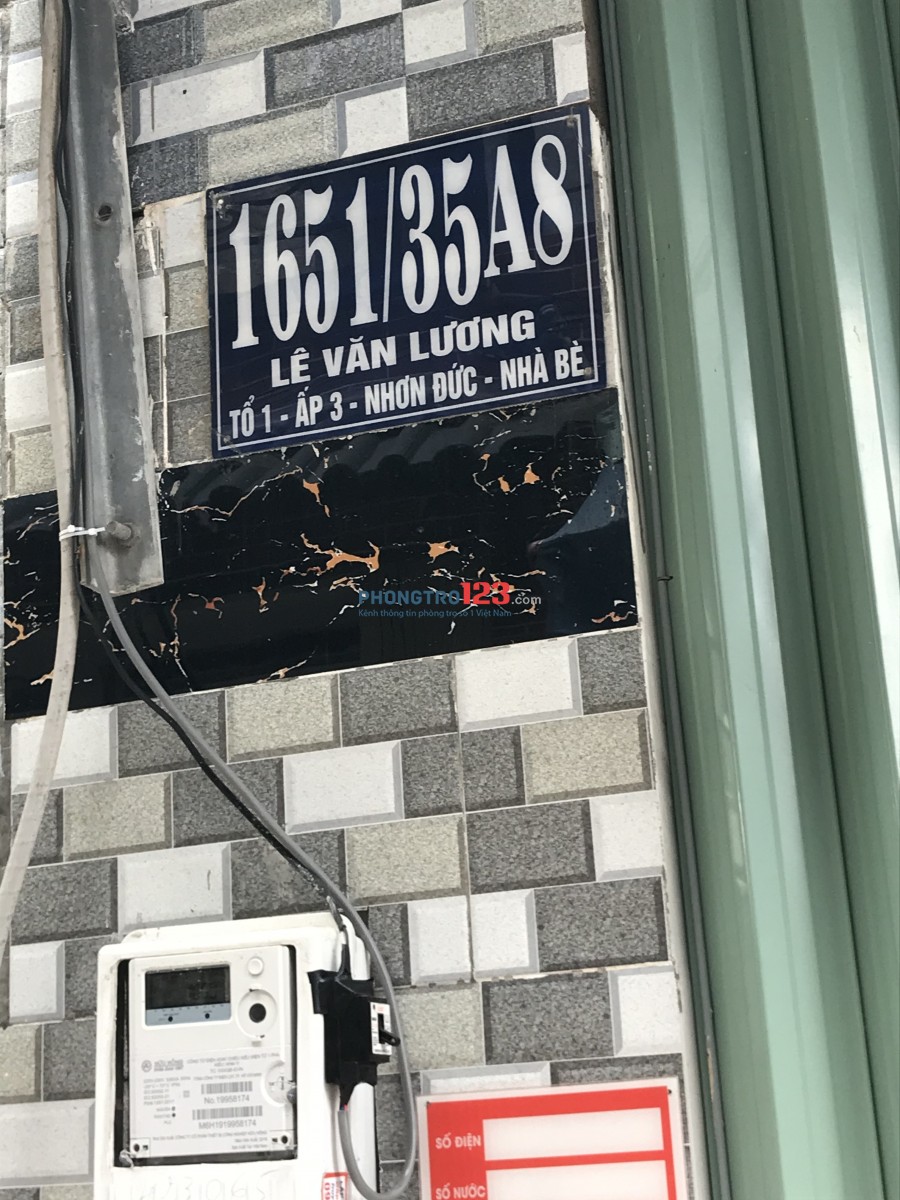 Cho thuê nhà nguyên căn hẻm 1651 Lê Văn Lương, Nhà Bè
