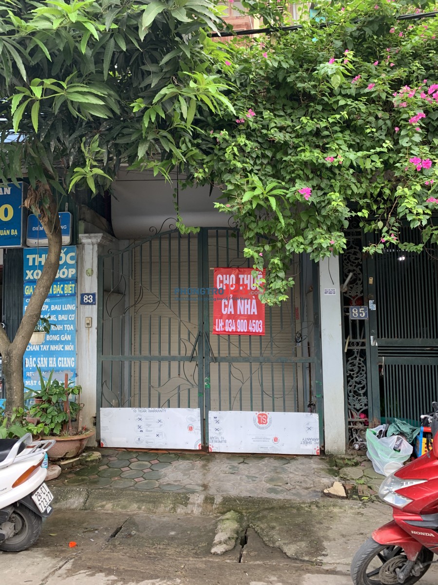 Chính chủ cho thuê nhà mặt đường83 An Dương Vương, Phú Thượng, Tây Hồ, Hà Nội.Diện tích: 40 m2