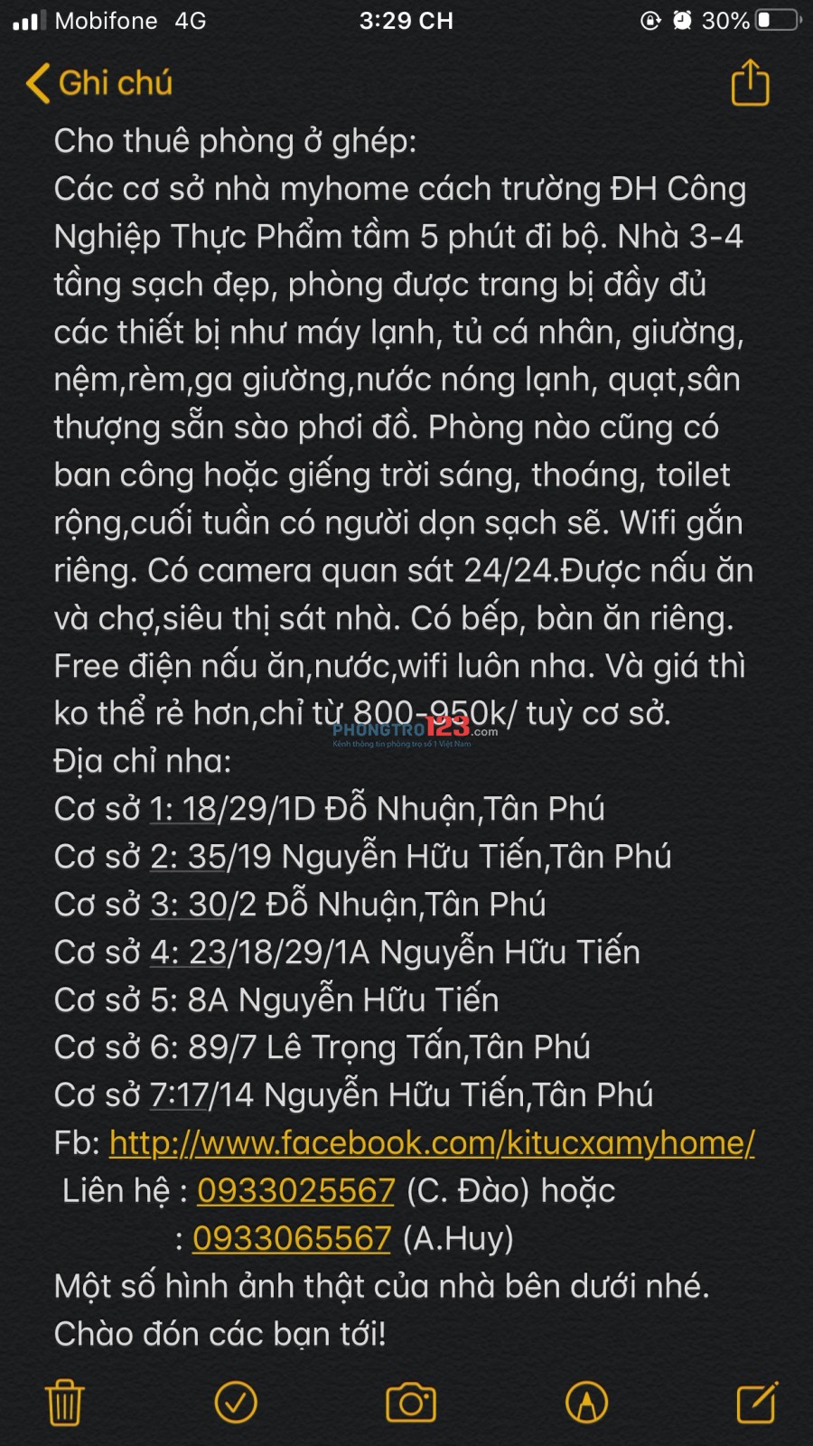 Cho thuê phòng trọ tại 17/14 Nguyễn Hữu Tiến, Phường Tây Thạnh, quận Tân Phú