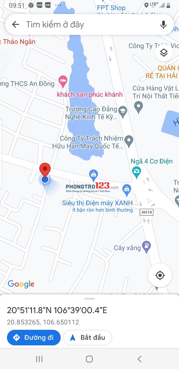 Cho thuê phòng Trọ và văn phòng Công ty tại 07 Đường Máng Nước, Xã An Đồng, Huyện An Dương, Hải Phòng