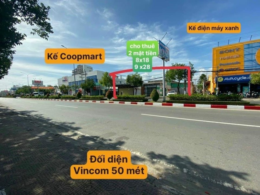 Cho thuê 2 mặt tiền hơn 400m2 đường Trần Huỳnh , kế điện máy xanh, coopmart, đối diện vincom