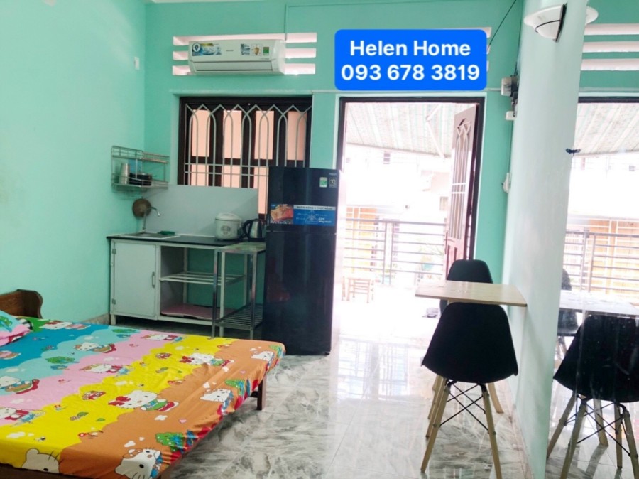 Phòng trọ ban công full nội thất, gần Công Viên Gia Định. Mặt tiền 23 Phạm Văn Đồng.