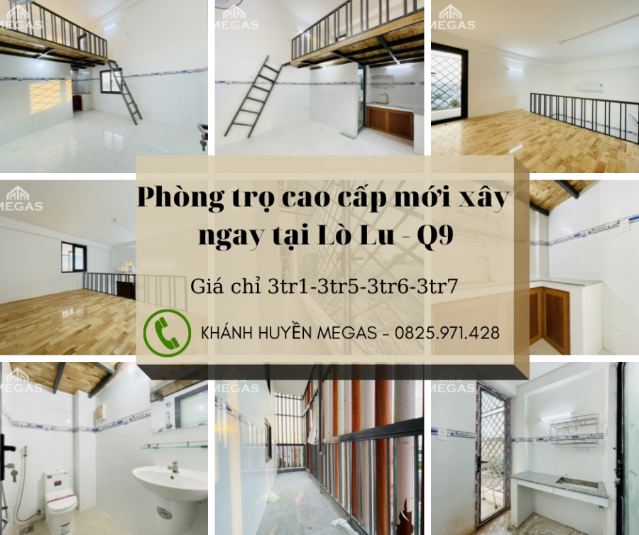 Phòng trọ cao cấp mới xây tại Lò Lu Gần Lã Xuân Oai khu CNC Quận 9