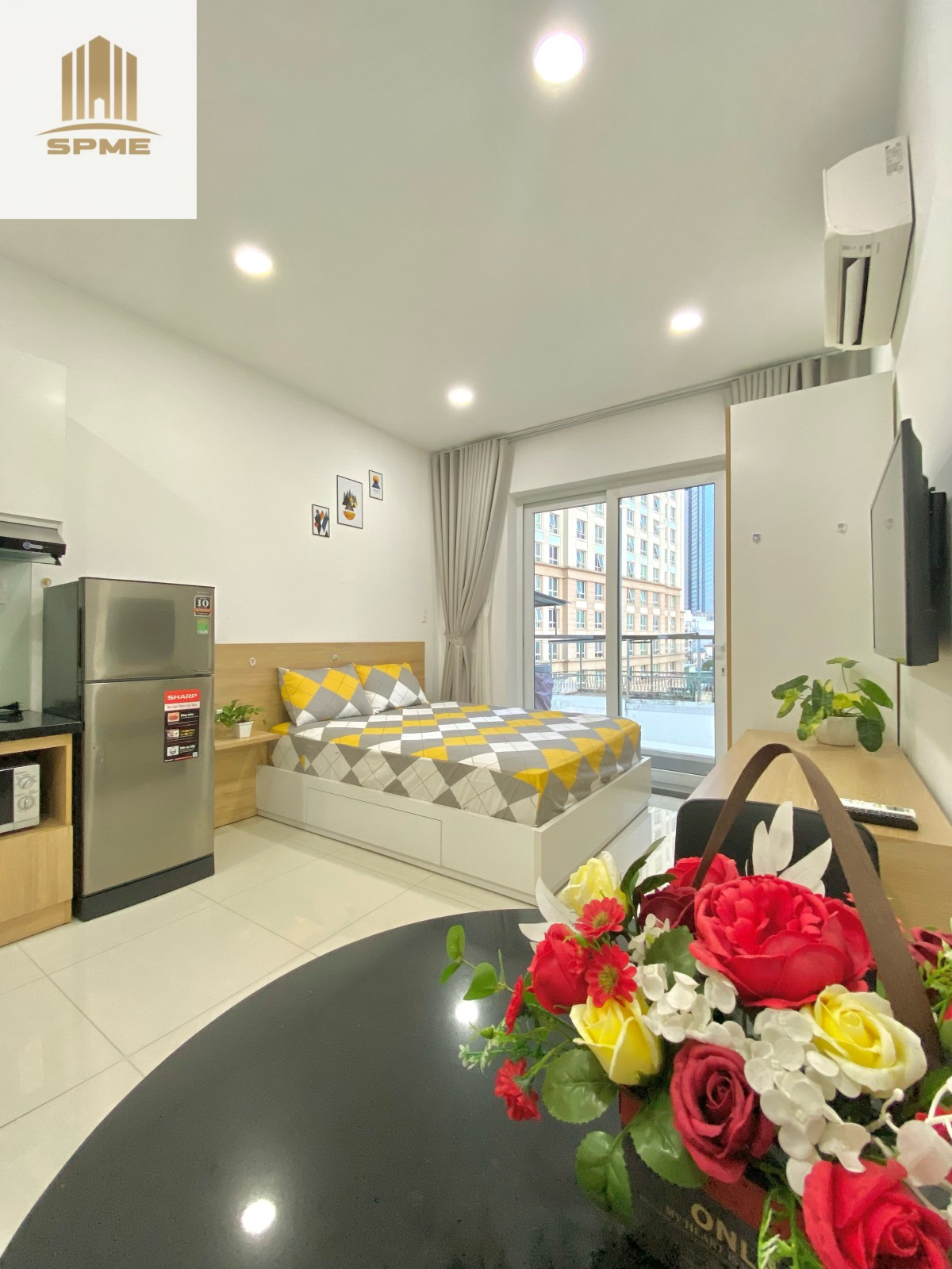 Phòng nội thất cao cấp 91 Nguyễn Hữu Cảnh, máy giặt riêng, có thang máy, giờ giấc tự do