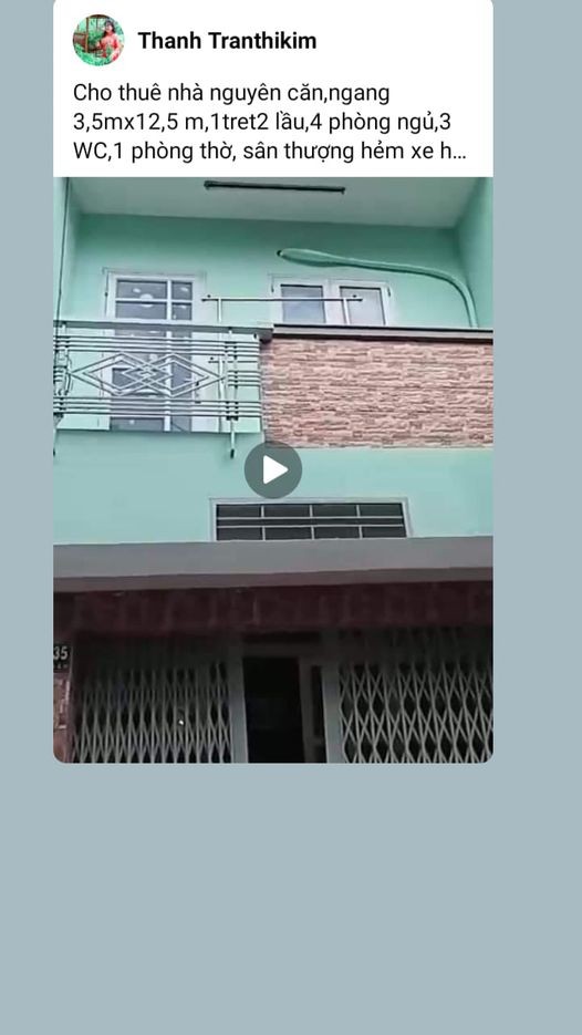 Cho thuê nhà nguyên căn 1 trệt 2 lầu đường Lý Thái Tổ, Phường 9, Quận 10. LH: 0988666816