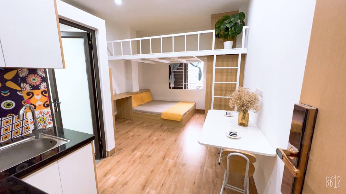 Cho thuê căn CCMN 2 không gian ngủ Full đồ, có gác, cửa sổ đi lối ngã tư Lê Văn Lương - Hoàng Đạo Thúy or 144 Quan Nhân