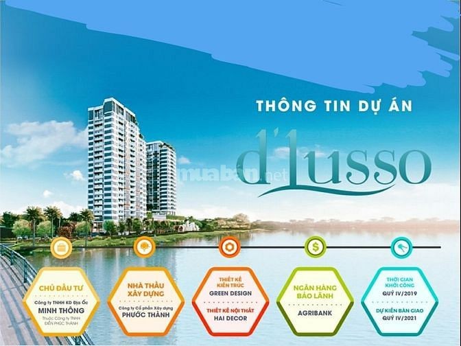 2PN DLUSSO căn hộ Q2 68m2 chỉ từ 12 triệu / tháng, trung tâm Q2