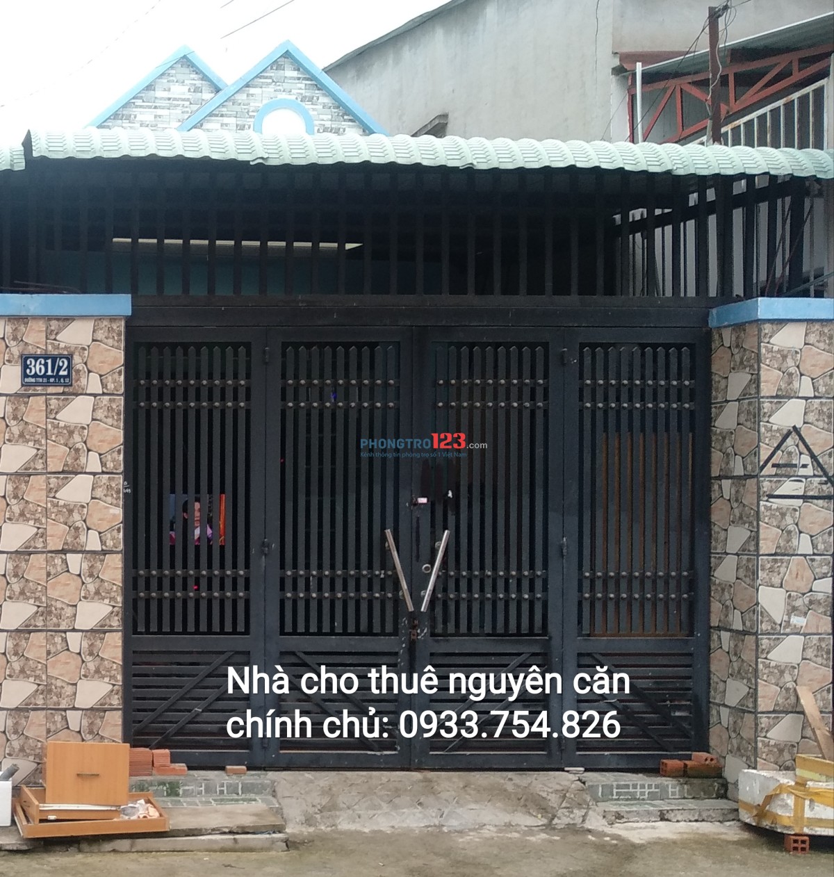 Nhà cho thuê nguyên căn Q.12, DT 100m2 khu vực yên tỉnh, an ninh giá 6,2 tr/tháng