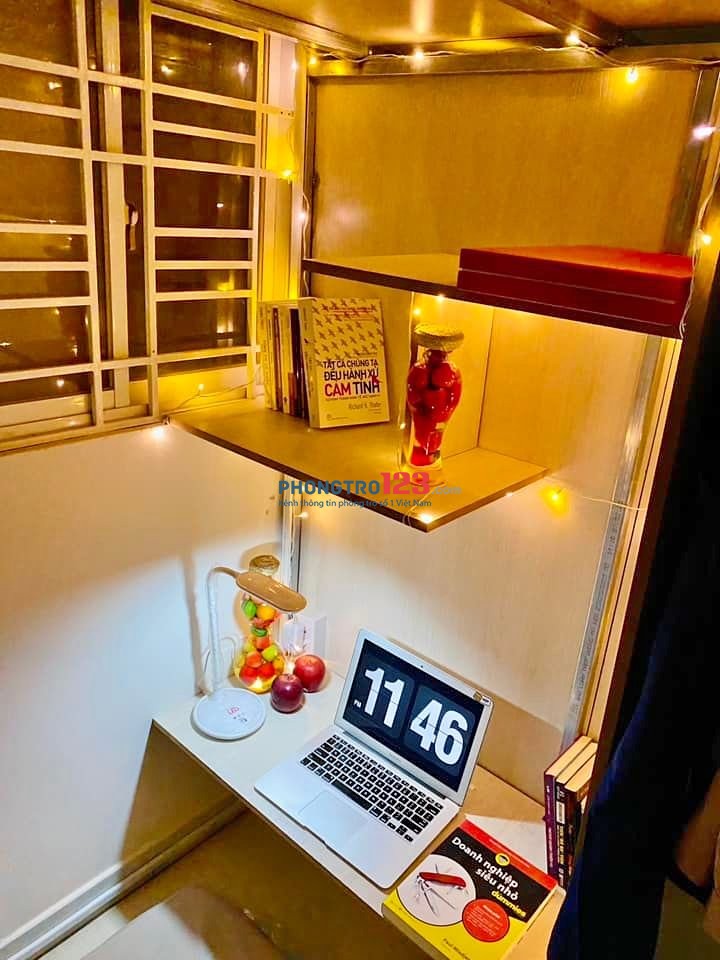 Sleepbox cao cấp 100% đầy đủ nội thất, tiện nghi, tọa lạc tại Q. Tân Phú, cách ĐH Văn Hiến 2 phút đi bộ