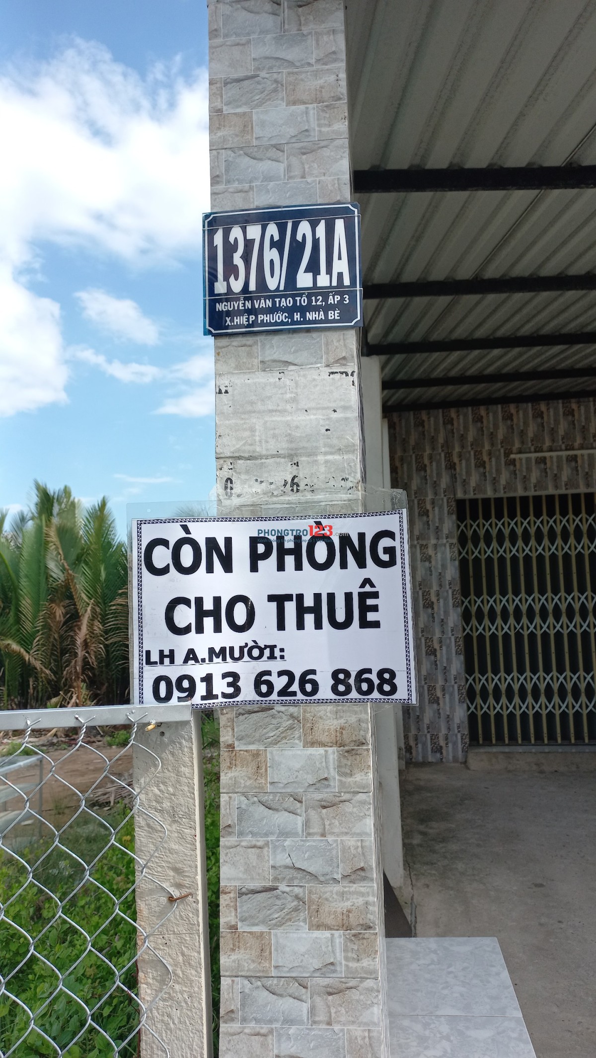 Cho thuê phòng trọ mặt tiền đường Nguyễn Văn Tạo, xã Hiệp Phước, Nhà bè
