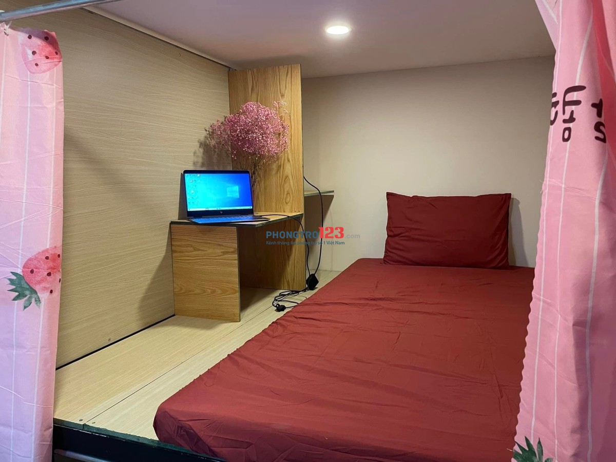 Cho thuê sleepbox cao cấp mới 100%, đầy đủ nội thất, giá rẻ tại Quận Tân Phú gần Đại Học Văn Hiến