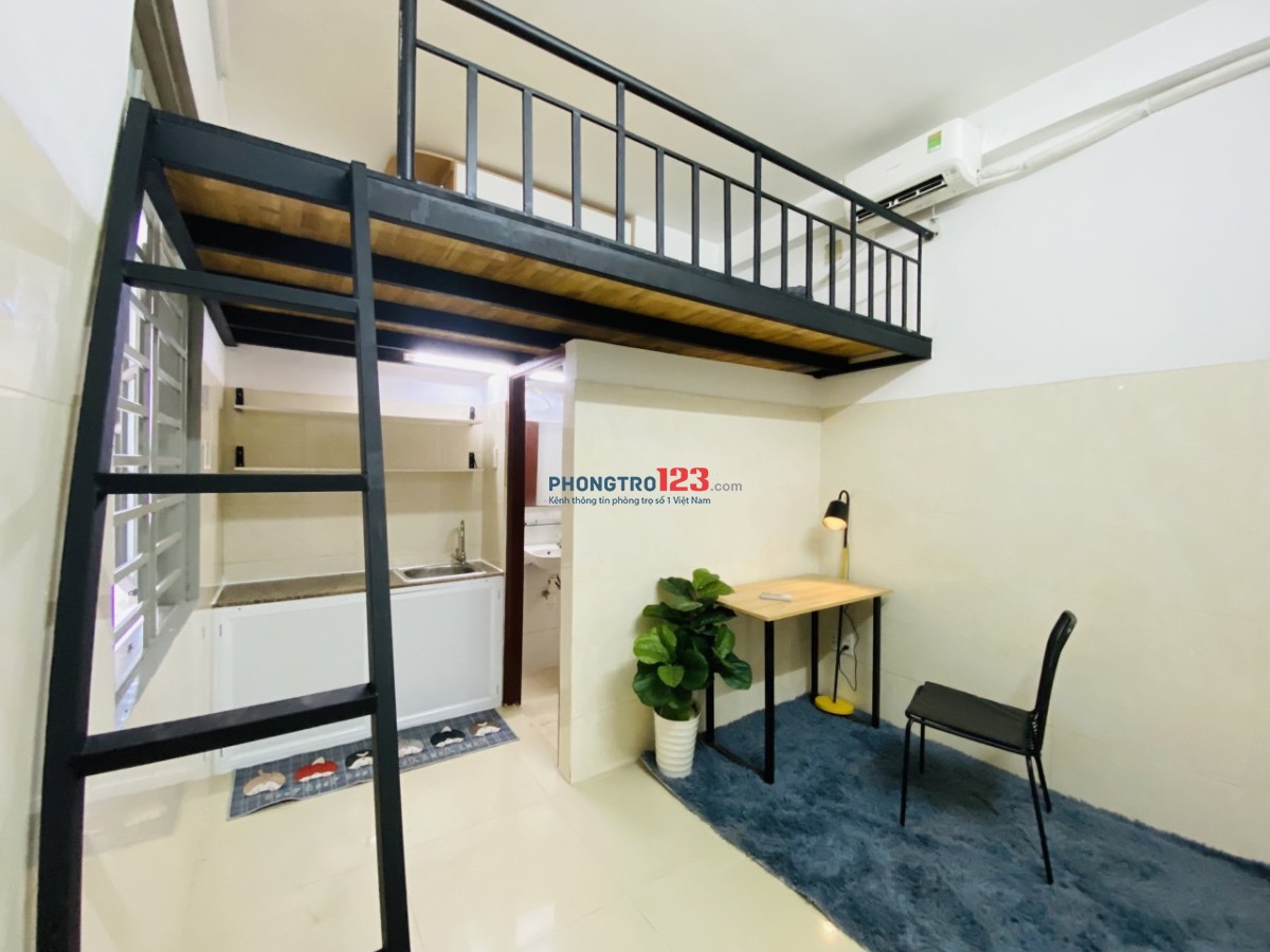 Phòng trọ có gác_Full nội thất_Bancol ngay cầu Hoàng Hoa Thám