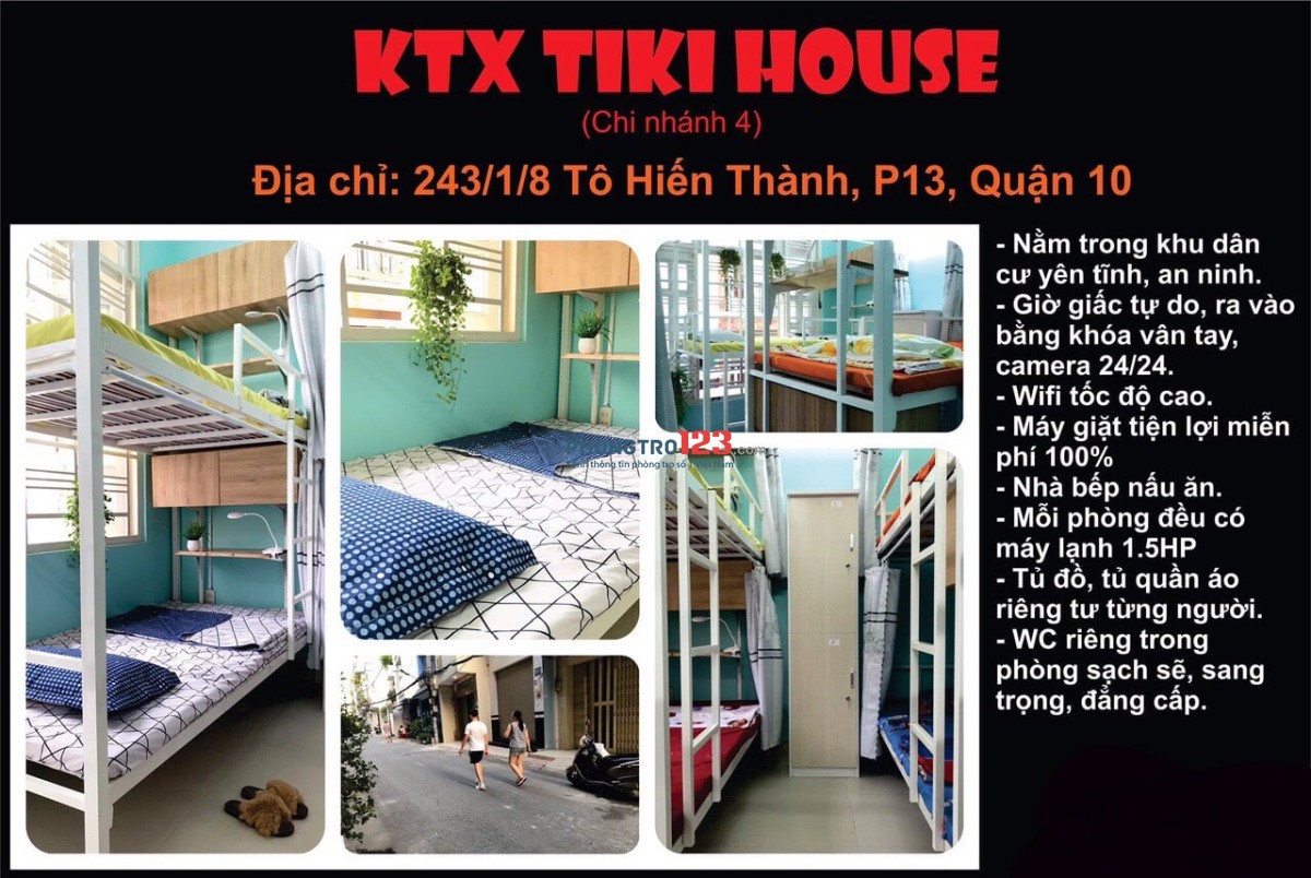 KTX Tikihouse Tô Hiến Thành Q10, giá chỉ từ 1tr450