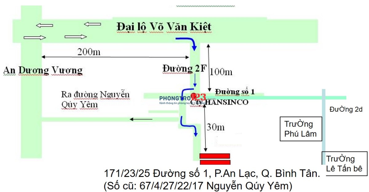 Nhà trọ 30m2, có ban công, cho gia đình 4 người – 2,6 triệu -Bình Tân- HCM.