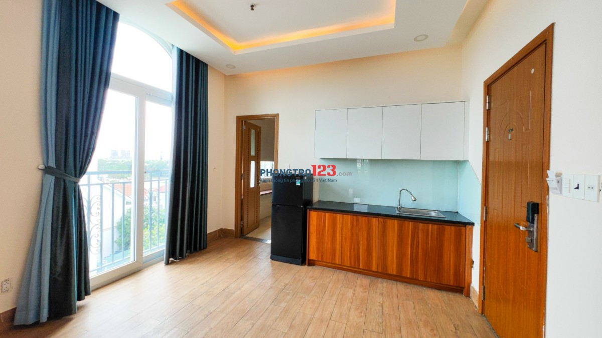 Cho thuê căn hộ mini giá siêu rộng 60m2 full nội thất ban công đường Phạm Hùng