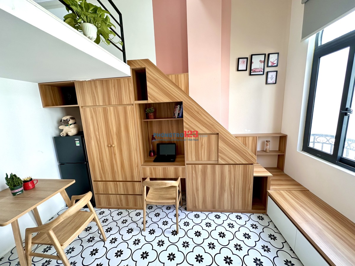 Căn Hộ gác cao full nội thất gần Bệnh viện Tân Hưng , Lotte Mart