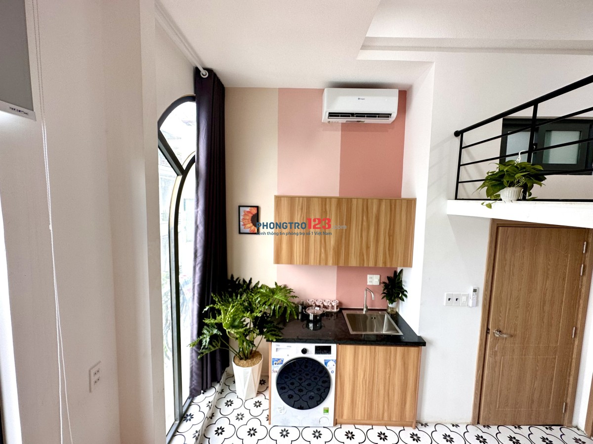 Căn Hộ gác cao full nội thất gần Bệnh viện Tân Hưng , Lotte Mart