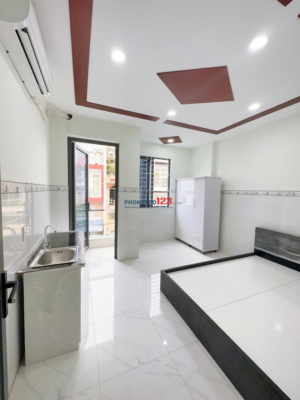 Studio ban công, full nội thất như hình, khu Tên Lửa, gần Aeon Mall Bình Tân