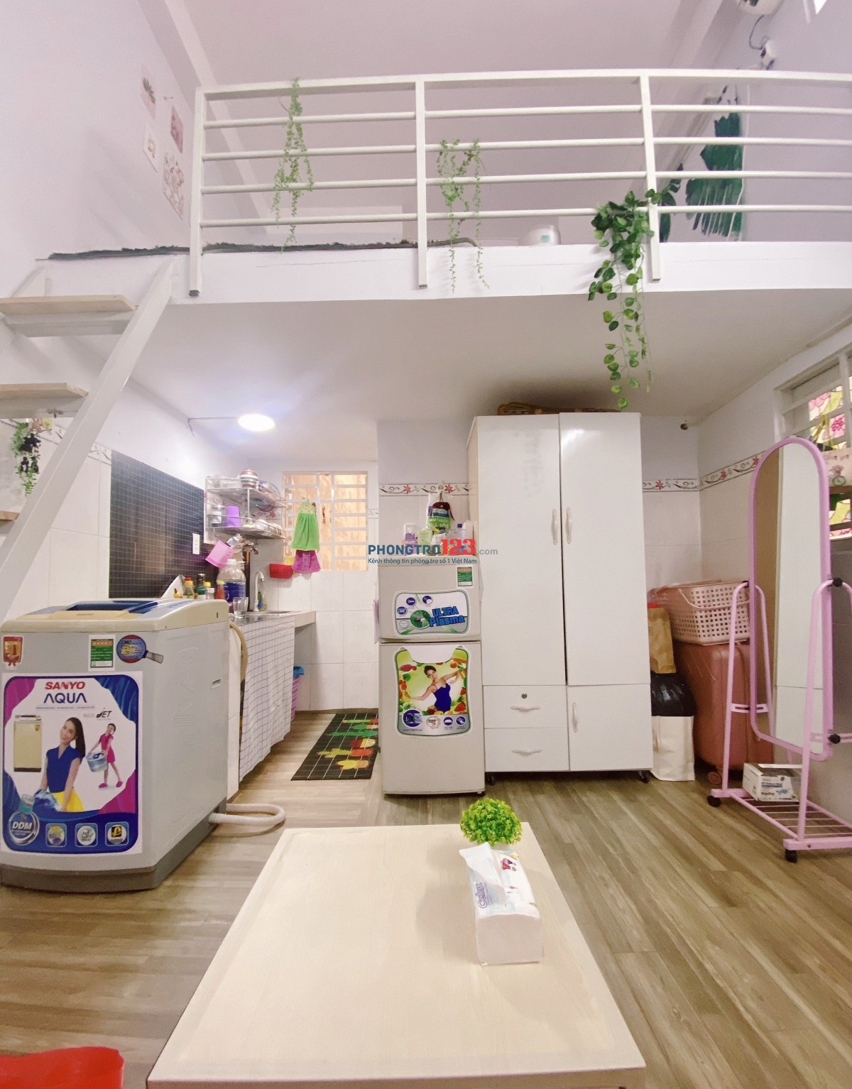 Phòng trọ gác lửng máy giặt riêng full nội thất Phạm Văn Chiêu