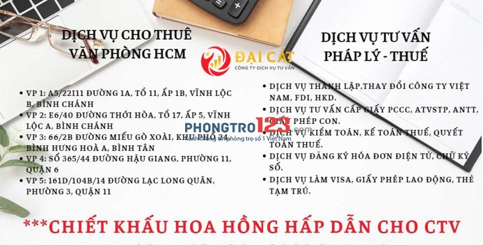 Cho thuê văn phòng ảo tại quận 6