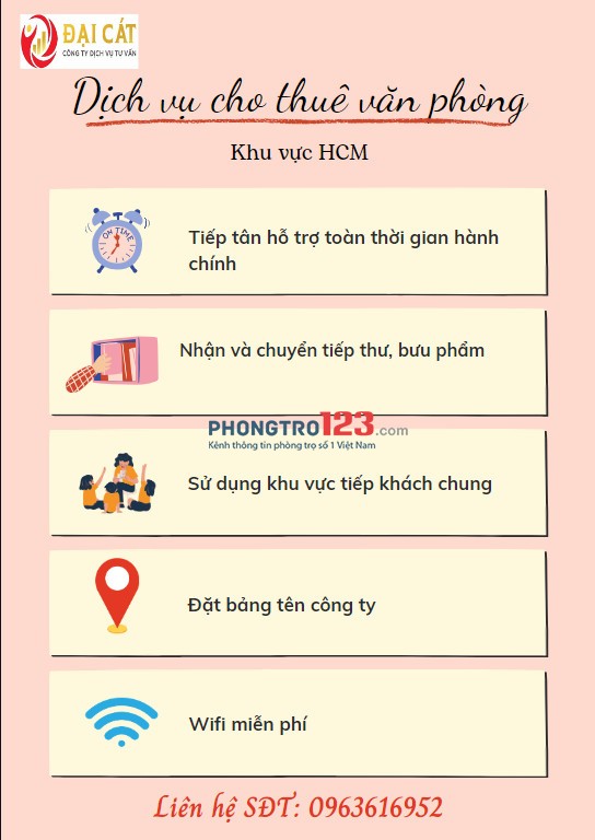 Cho thuê văn phòng ảo tại quận 6