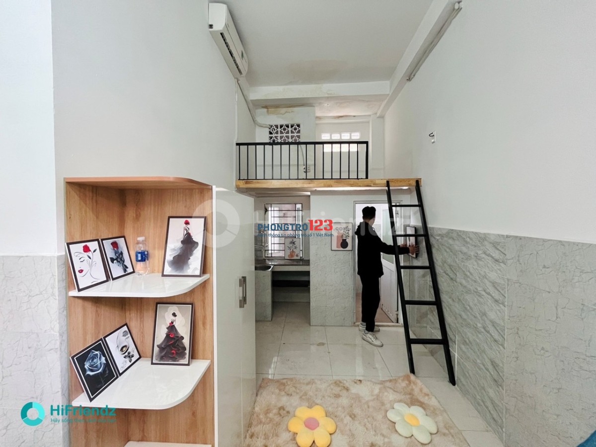 PHÒNG GÁC LỬNG FULL NỘI THẤT ngay BigC Trường Chinh, CÓ THANG MÁY