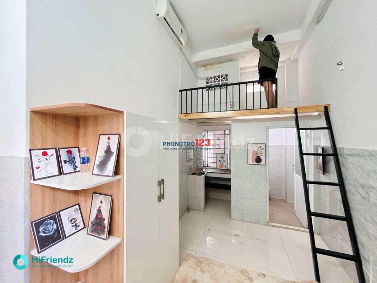 PHÒNG GÁC LỬNG FULL NỘI THẤT ngay BigC Trường Chinh, CÓ THANG MÁY