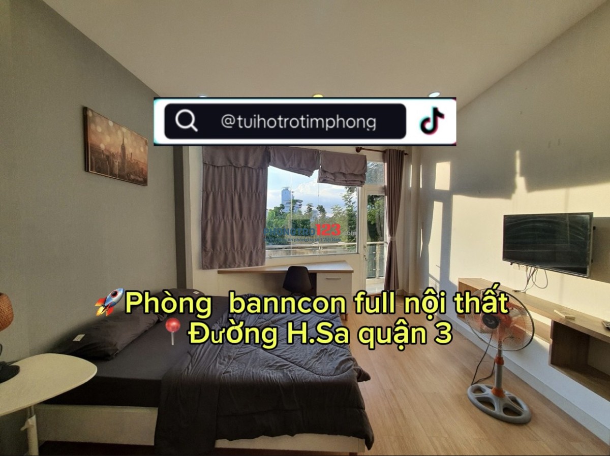 Siêu hot Phòng có banncon, nội thất sẵn chỉ dọn vào là ở