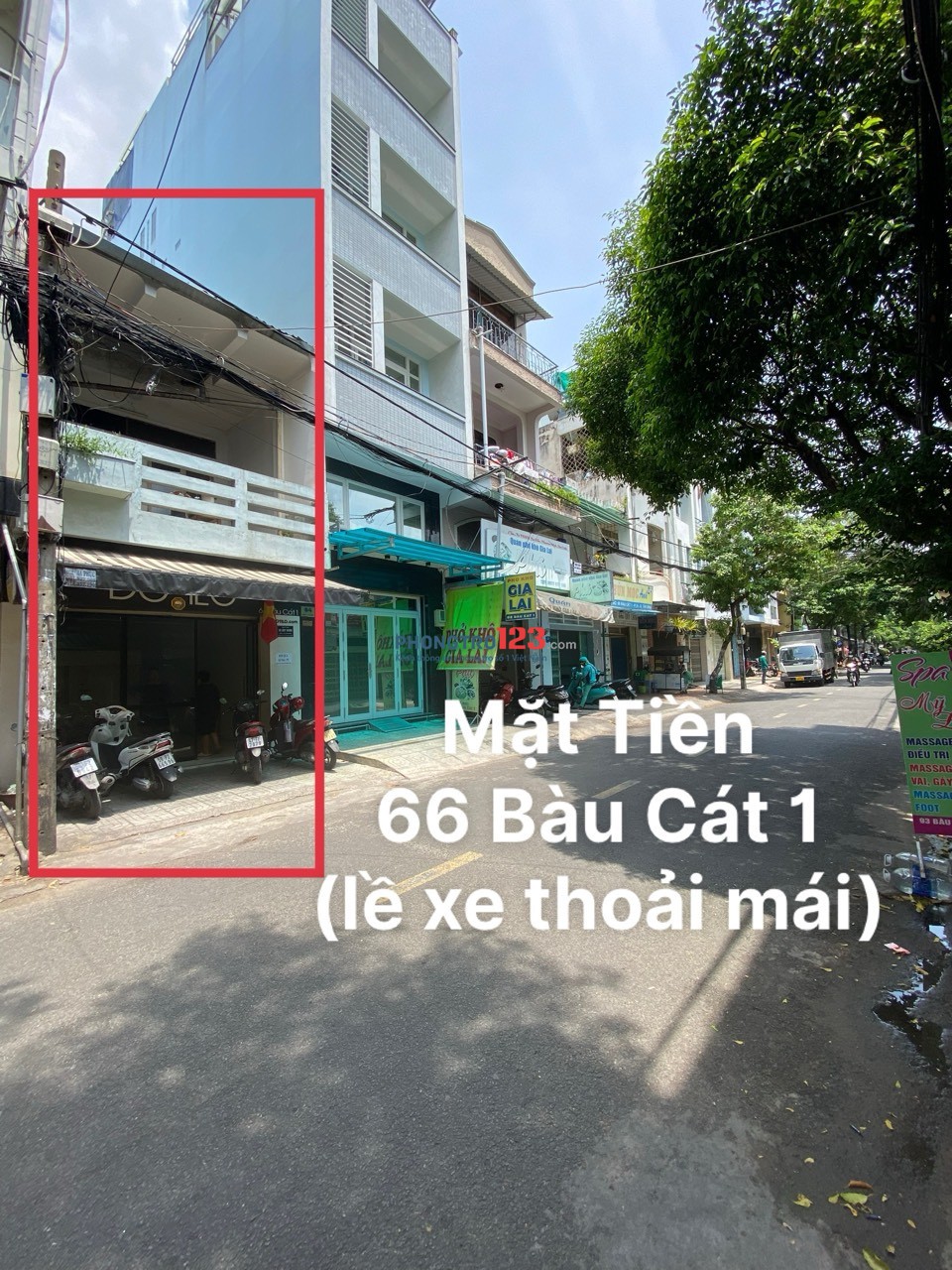 Cho thuê nhà mặt tiền 66 Bàu Cát 1, P14, Tân Bình (giao Đồng Đen - Nguyễn Hồng Đào)