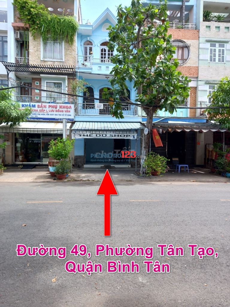 Cho thuê nhà nguyên căn mặt tiền Đường 49, Tân Tạo, HCM - 4 Tầng, 4 Phòng ngủ. Liên hệ chính chủ