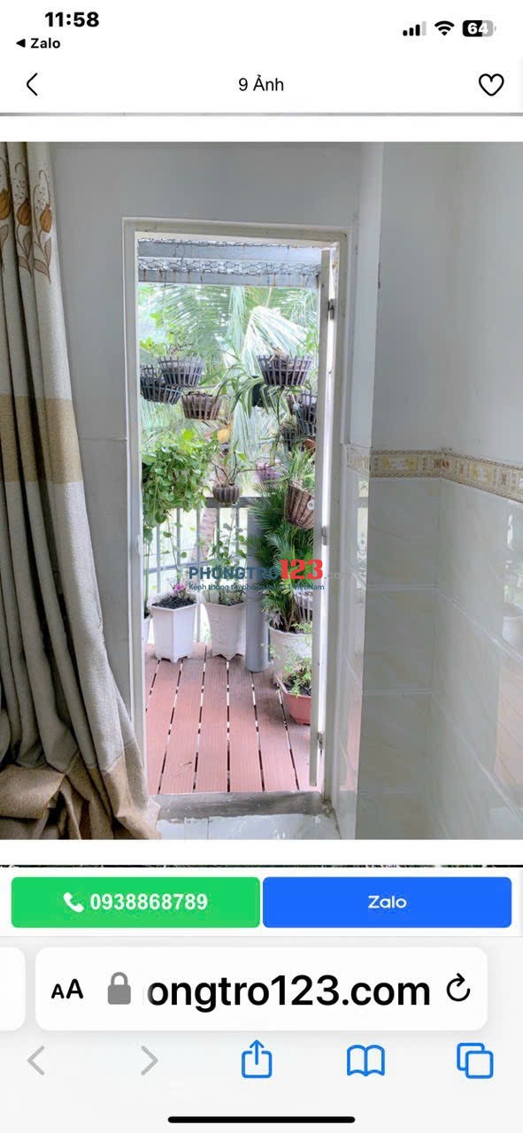 Phòng trọ Bình Thạnh cho thuê gấp, sạch đẹp, đầy đủ tiện nghi chỉ 3.5tr (Ưu tiên hộ gia đình, sv nam)