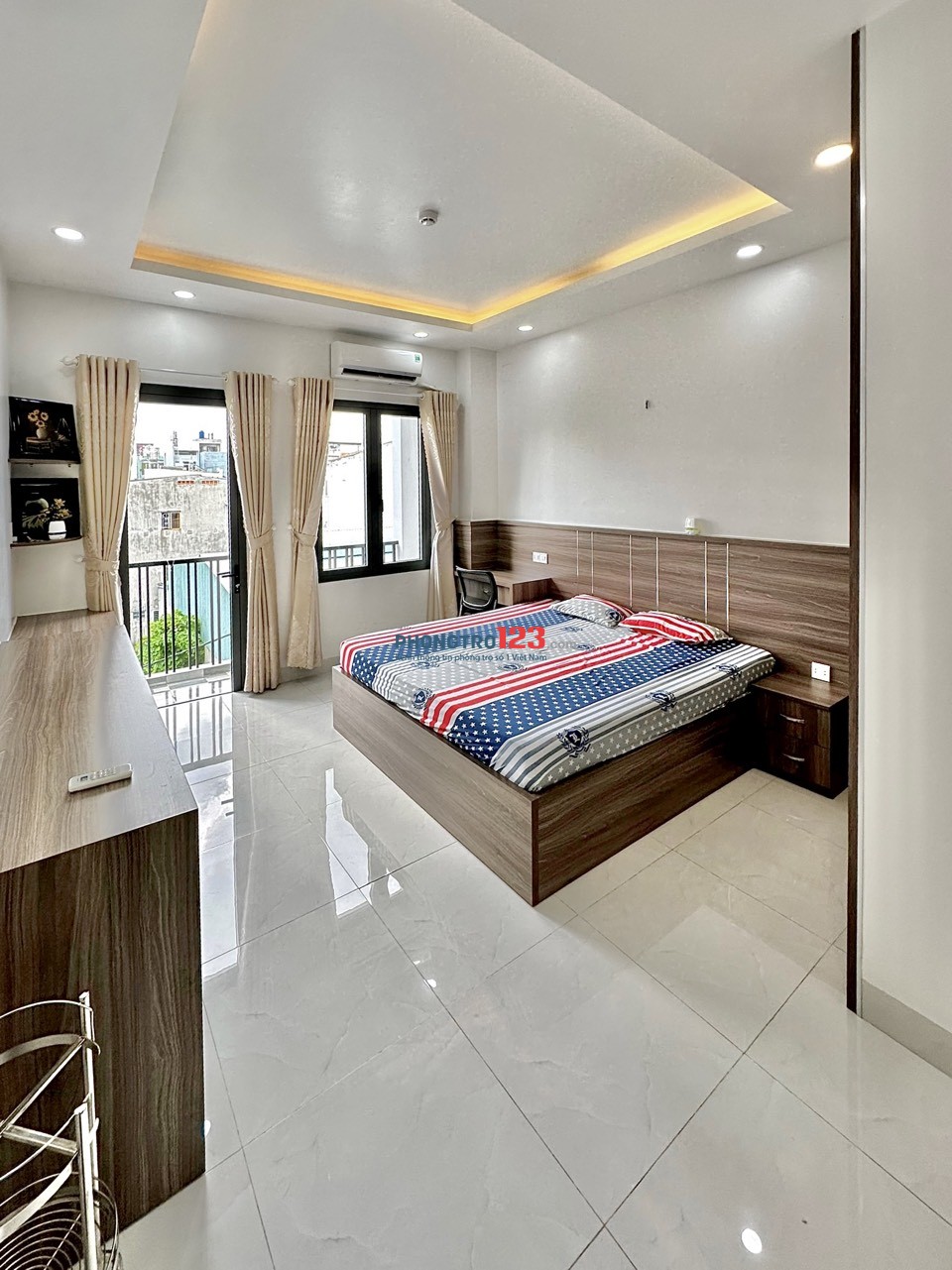 Căn hộ Studio Balcony Tách bếp Mới 100% - Chỉ tính điện - Free PDV - Gần Đầm Sen, ĐH Văn Hiến