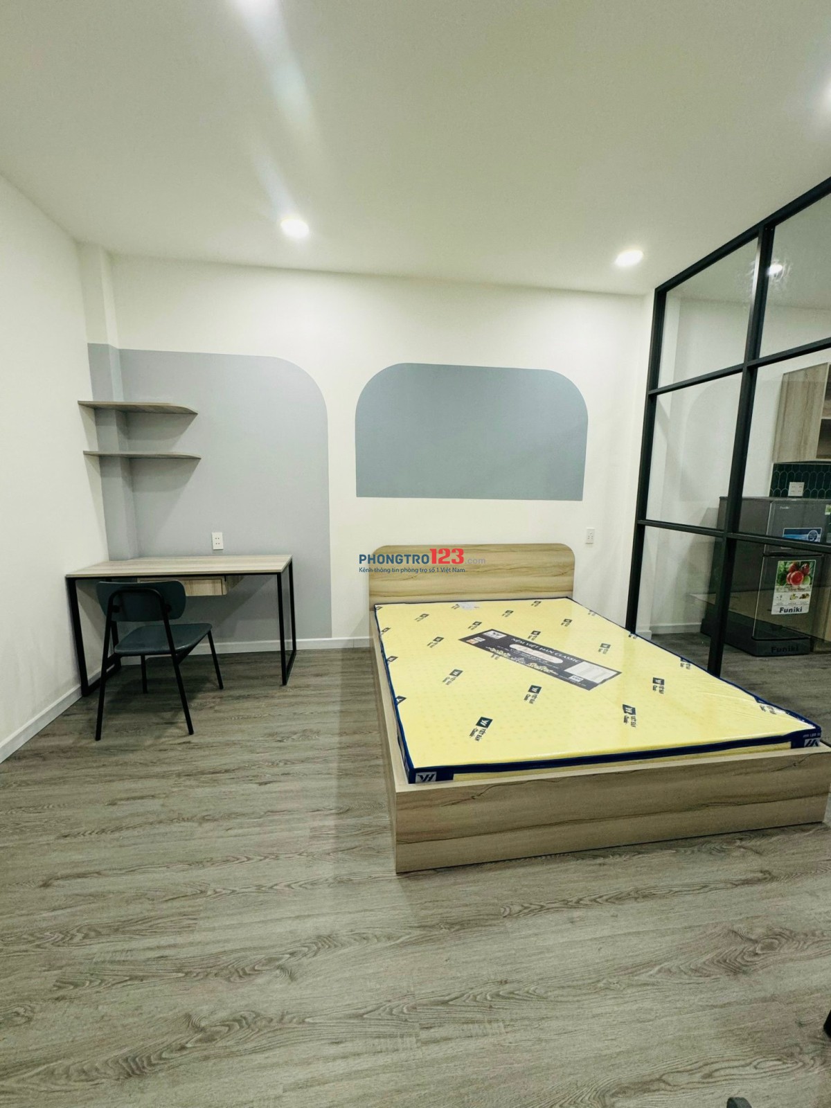 Phòng 40m2, 1PN tách bếp, full NT có máy giặt riêng, Nguyễn Gia Trí P25 gần ĐH Ngoại Thương