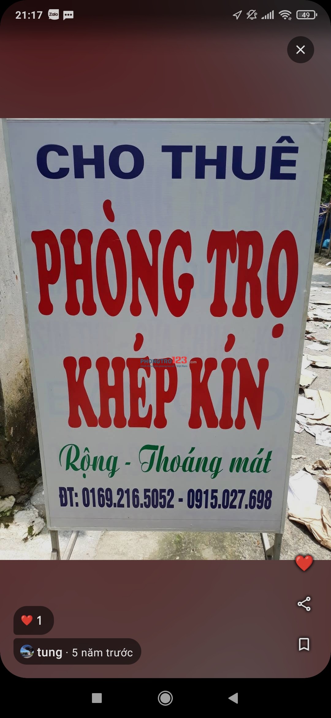 Nhà trọ dành cho sinh viên trường công nghiệp thuê tại xã Phù Vân, Hà Nam