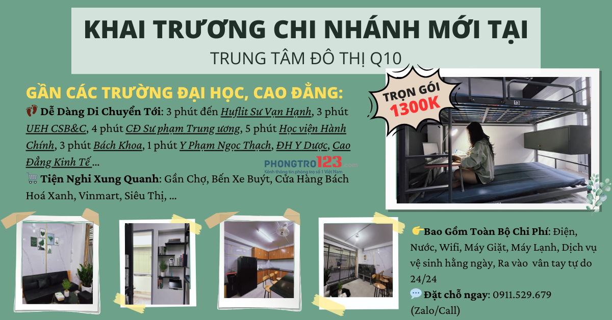 KHAI TRƯƠNG KTX TRUNG TÂM ĐÔ THỊ QUẬN 10 - CƠ HỘI ĐÓN ƯU ĐÃI HẤP DẪN!