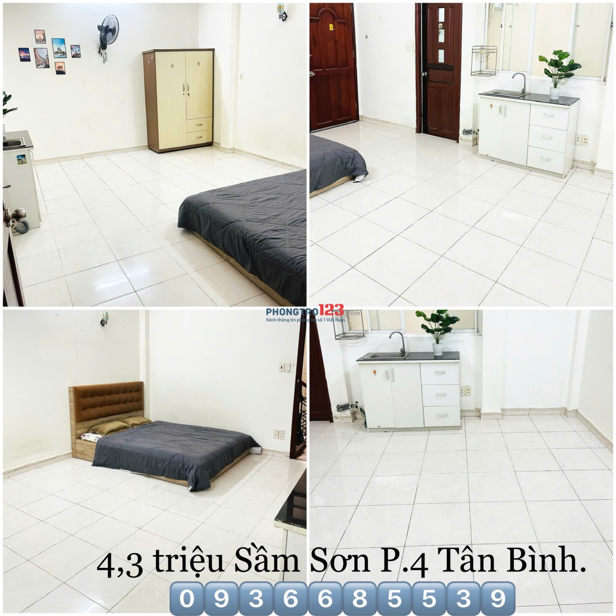 Chính chủ cho thuê căn hộ dịch vụ 30M2 P.4 Tân Bình có cửa sổ chỉ 4,3 Triệu/Tháng