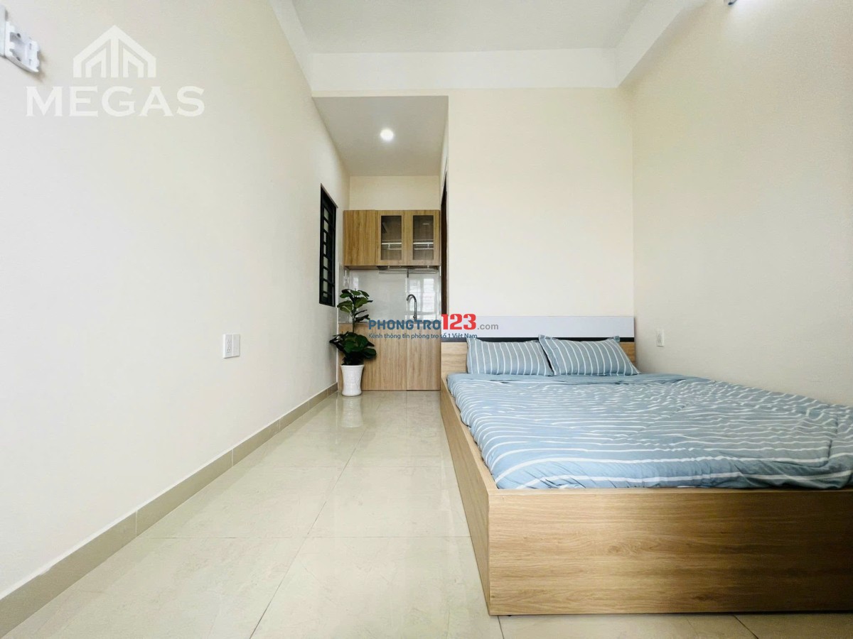 Studio ban công - máy lạnh - tủ lạnh - nệm - 28m2 an ninh đảm bảo