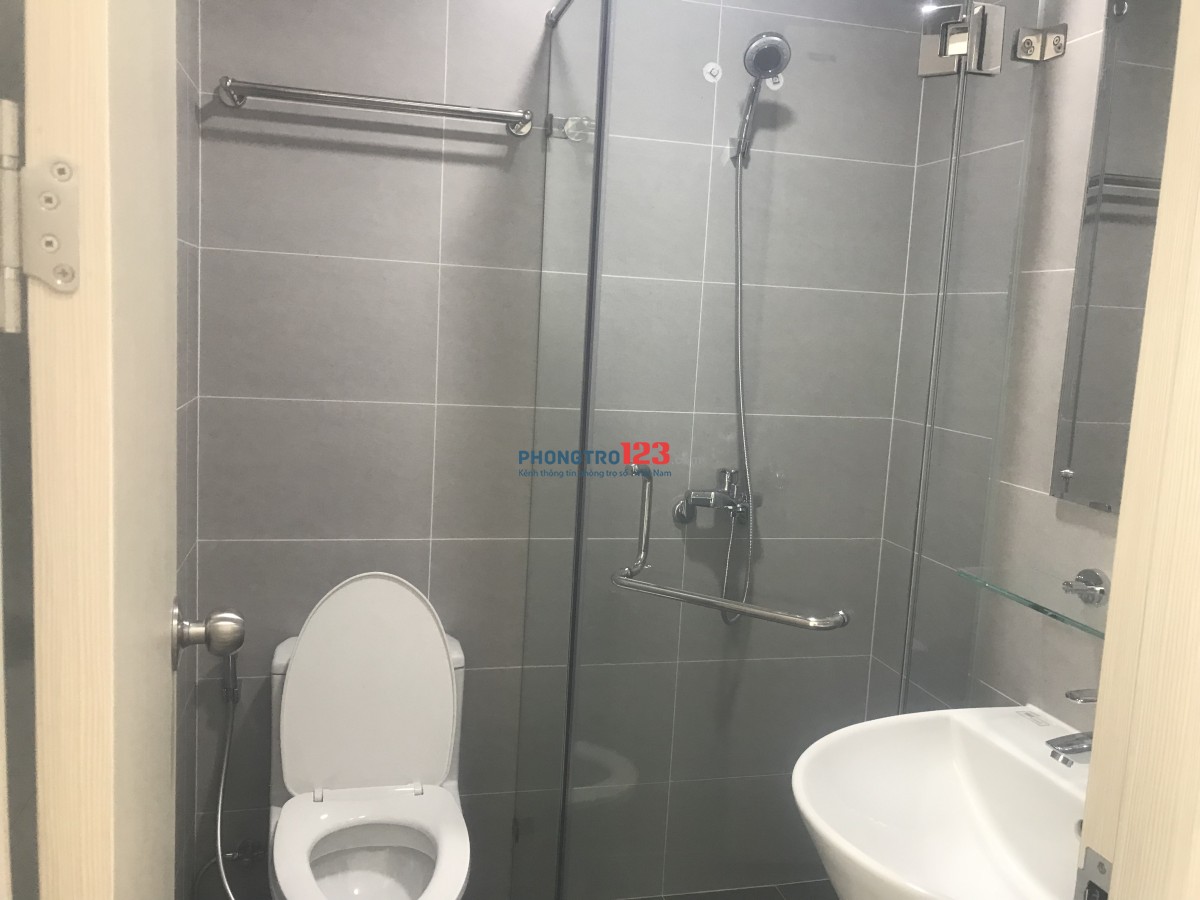 Cho thuê căn hộ 49m2, 2 phòng ngủ, 2 nhà tắm, toilet