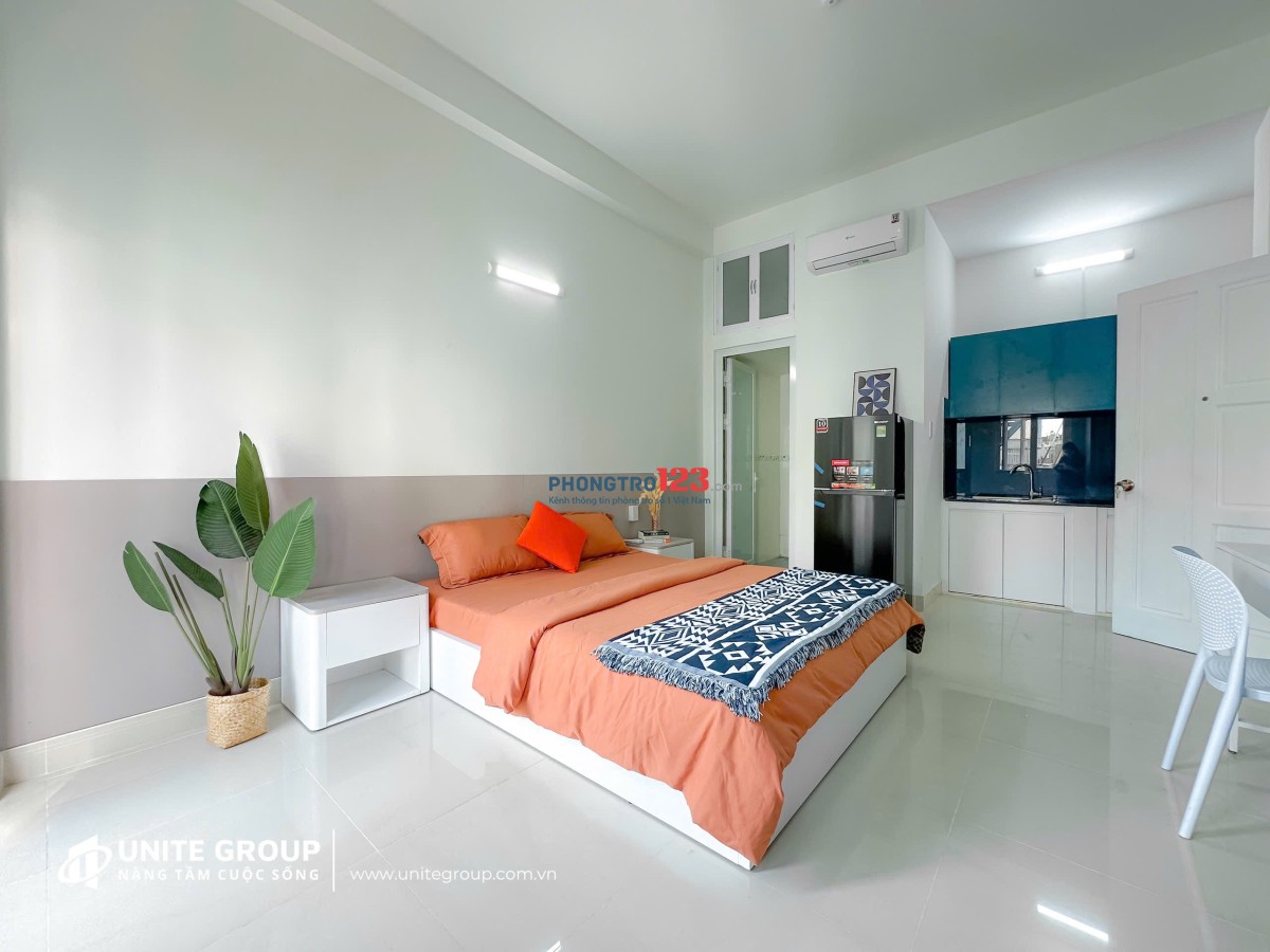 Căn hộ dịch vụ 35m2, 1PN, full nội thất, balcon. Dương Bá Trạc gần cầu Nguyễn Văn cừ