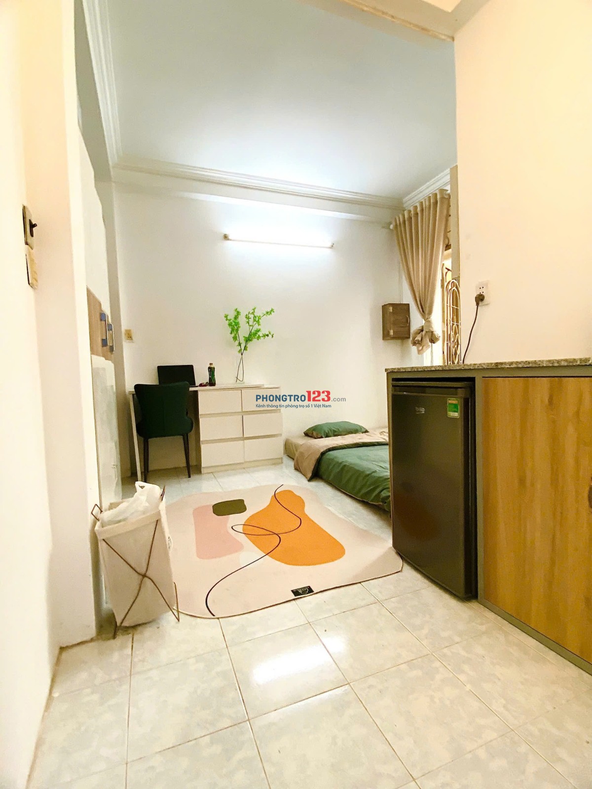 studio lầu 1- phong cách japandi- 30m2- bancol lớn- full nt- free 2 xe- giặt sấy hiện đại- 6tr/th