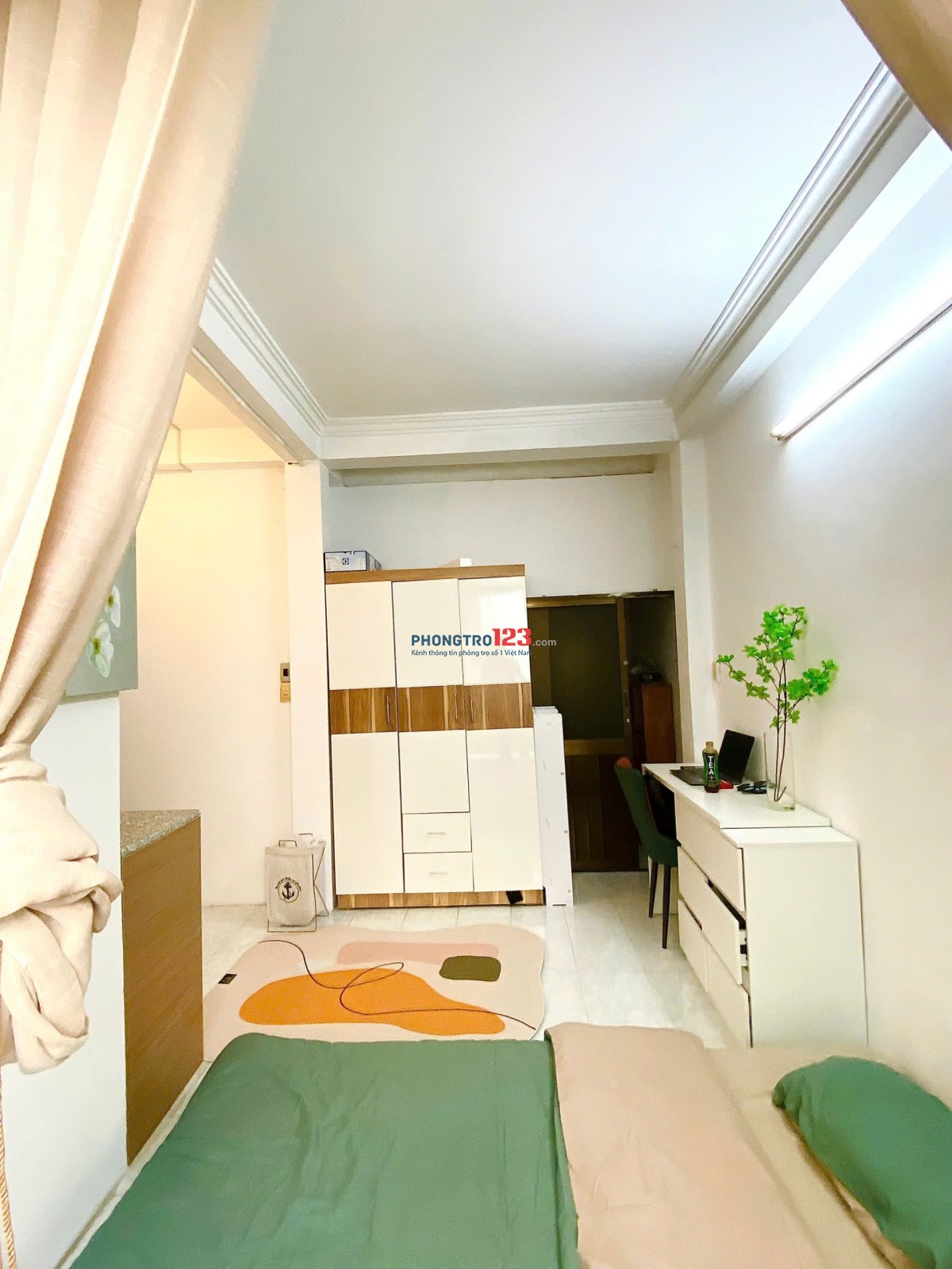 studio lầu 1- phong cách japandi- 30m2- bancol lớn- full nt- free 2 xe- giặt sấy hiện đại- 6tr/th