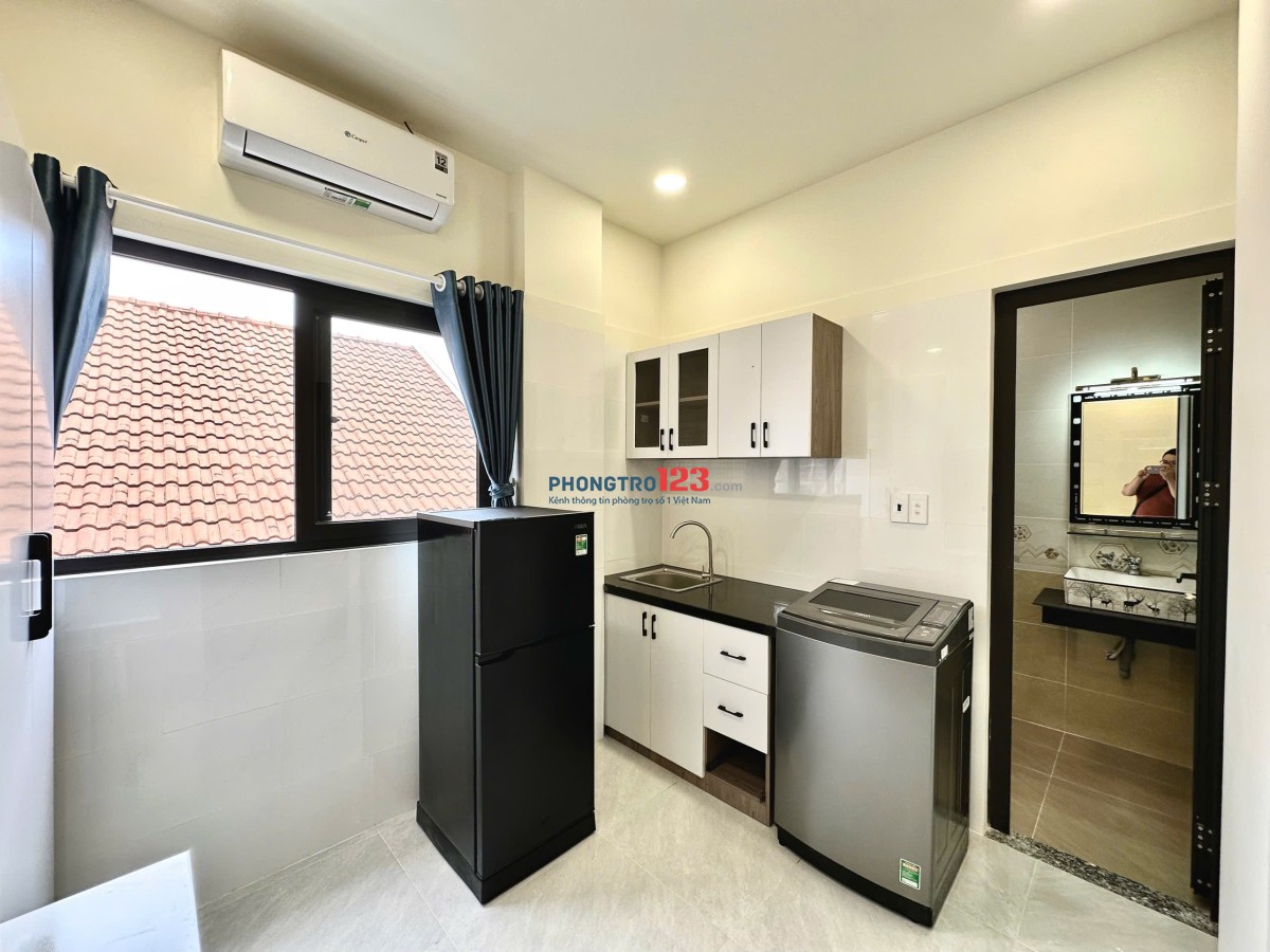 Cho Thuê Căn Hộ Studio cửa sổ trời - full nội thất - gần Ngã tư hàng xanh, Học viện cán bộ