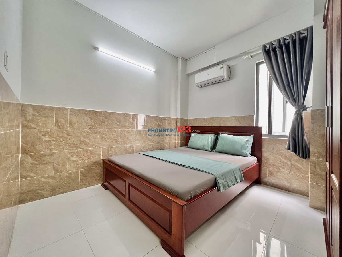Căn hộ 30m2 bancol mới xây 1 phòng khách, 1 phòng ngủ riêng Huỳnh Tấn Phát, Q7. Nội thất gỗ xịn